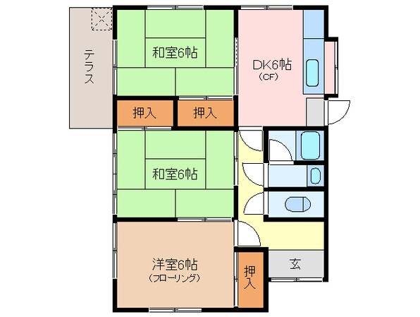 木地借家の物件間取画像